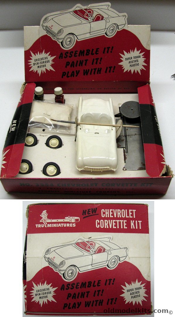 Product Miniature Company 1/24 1953 Chevrolet Corvette - Rare Promo in Kit Form With Paints and Brush plastic model kit